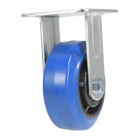 Vestil Elastic Rubber Rigid Caster 5 In. Diameter x 2 In. Width 550 Lb. Capacity Blue/Black CST-BB-5X2ER-R