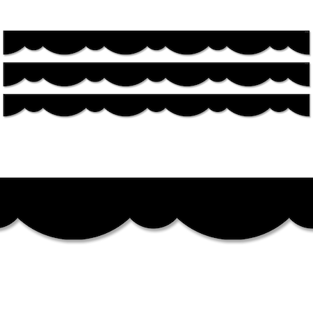 Creative Teaching Press Core Decor Black Stylish Scallops EZ Border, 48 Feet Per Pack, 3PK 10457