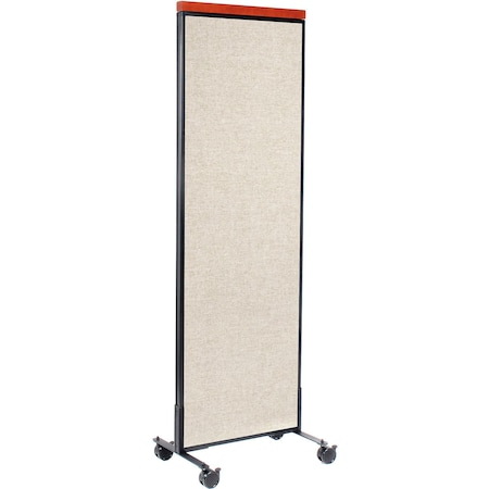 Global Industrial Interion Mobile Deluxe Office Partition Panel, 24-1/4"W x 76-1/2"H, Tan 694966MTN