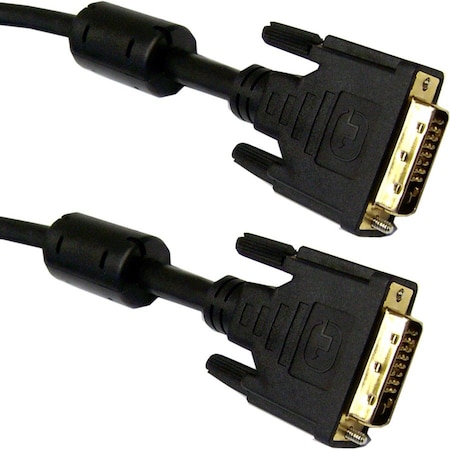 Cable Wholesale DVI-D Dual Link Cable with Ferrite, Black, DVI-D Male, 3 meter (10 foot) 10V2-05303BK-F