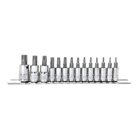 Genius Tools 14PC 1/4 & 3/8in Dr. Star Bit Socket Set BS-2314T