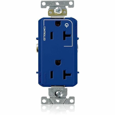 Leviton DPl Dup Rec 20A 125V 1MCtrl Self-Gr Blu 16352-1PB