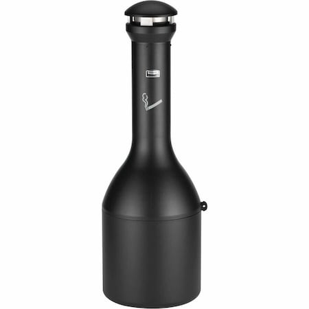Rubbermaid Commercial Infinity Cigarette Receptacle, 7 gal., Black FG9W3300BLA