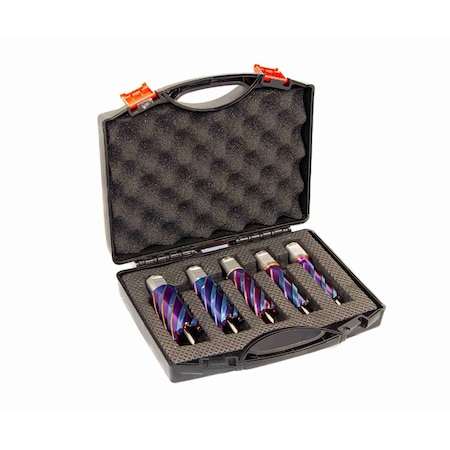 Drill America 5 Piece Set with 2" Depth of Cut - nACo (Nano-Composite) Coated Blue Annular Cutter ANC5-530-502