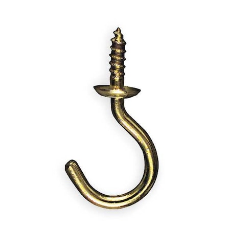National Hardware Utility Cup Hook, Solid Brass, PK5 3ZVF9