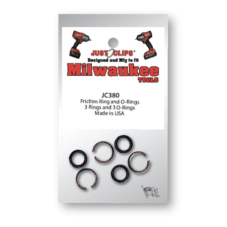 Just Clips 3/8 In. Friction Rings & O-Rings For Milwaukee Tools, 10PK MCT38010