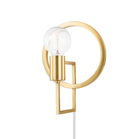Mitzi Tory 1 Light Plug-In Sconce 20.25 In. Aged Brass HL637201-AGB