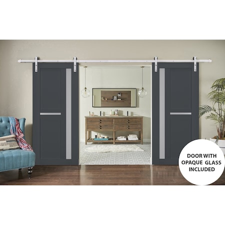 Sartodoors Sturdy Double Barn Door Solid Core Modern Interior VEREGIO7288DB-S-ANT-36