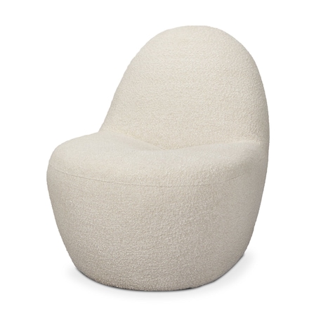Homeroots 33" Cream Boucle Slipper Chair 605997