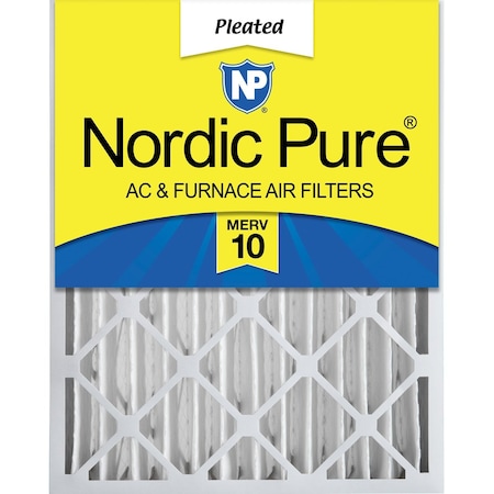 Nordic Pure 24x24x4 Pleated Air Filter, High Capacity, Electrostatically Charged Synthetic Media, MERV 10 24x24x4M10-1