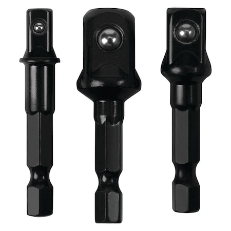 Perform Tool Drill Bit Socket Set 1/4 In/ 3/8 In/ 1/2 In Drive Adapter; Chrome Vanadium Steel; Set Of 3 W1390
