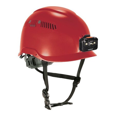 Ergodyne Safety Helmet, Red 8977-LED