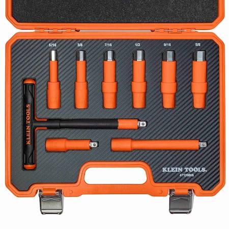 Klein Tools Insulated T-Handle and Hex Bit Set, 9-Piece 47120INS