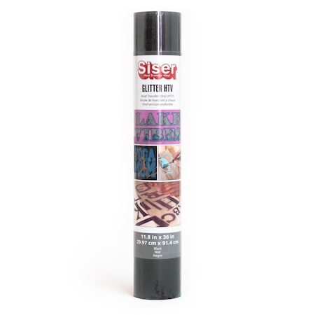 Siser Glitter HTV Heat Transfer Vinyl, 36in., Black MIGL1183602
