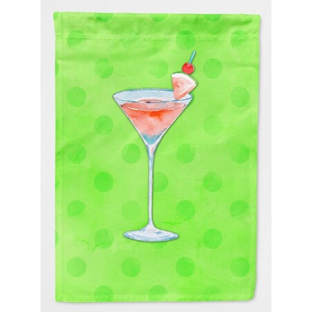 Carolines Treasures Summer Martini Green Polkadot Flag Canvas, House Size BB8215CHF