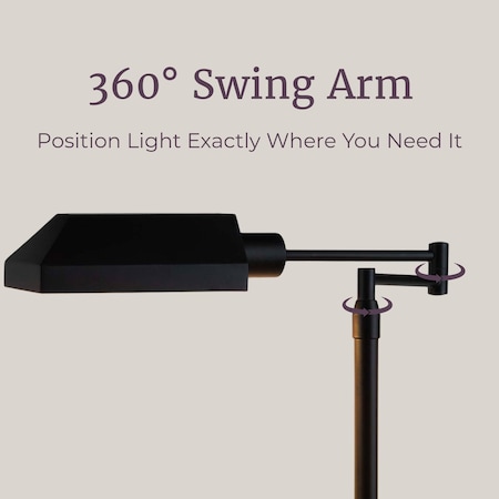 Lavish Home Floor Lamp with Adjustable Heights, 360 Degree Swing Arm, & Stable Base Pharmacy Task Light 72-TSKLMP-2