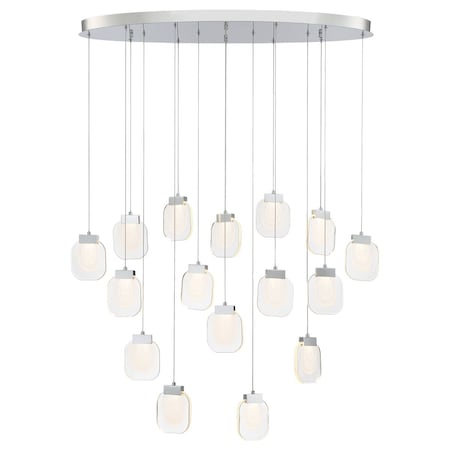 Eurofase Cumberland Contemporary LED Pendant, 1-Light, 600 Lumens, Opal/Black 37194-027