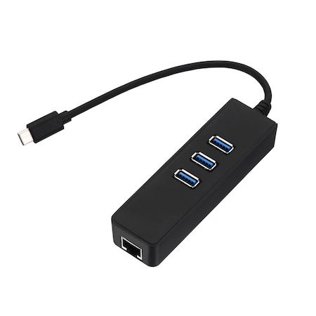 Sanoxy USB-C USB 3.1 Type-C Male to 3-Port USB 3.0 Hub RJ45 Gigabit Ethernet Adapter USBC-255694674426