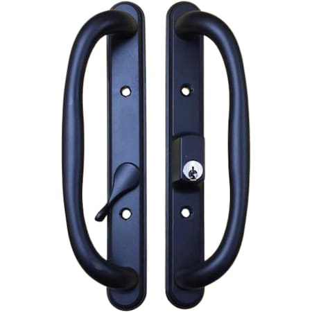 Gas Hardware 10in Olympus White Sliding Glass Door Handle Set with Keys, Fits 3-15/16in Hole Spacing DH-341-OFFSET-WITHKEY