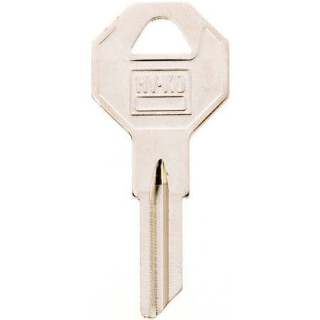 Hy-Ko Key Blank, Brass, Nickel, For: Briggs and Stratton Cabinet, House Locks and Padlocks 11010B2