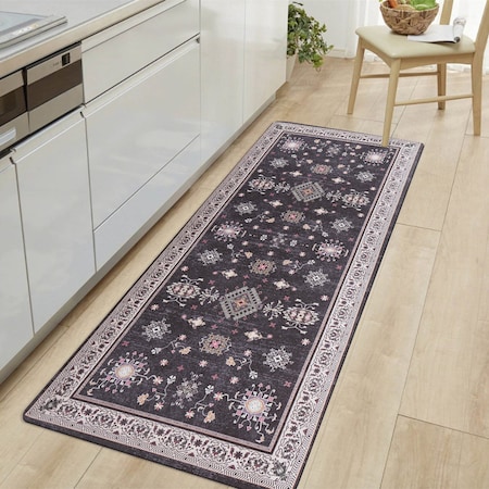 World Rug Gallery Transitional Bordered Cushioned Anti Fatigue Standing Kitchen Mat 18 ft x 47 ft Black WR12BLACK18X47
