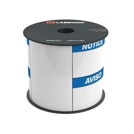 Labeltac Die-Cut Notice, Bilingual Spanish Supply 4in x 6in, 200 labels per roll LT46NOTC-ES