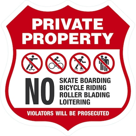 Lyle No Skateboarding, Bicycle Riding, Roller Blading, , 5x5, Non-Reflective, White G-16819-ND_5x5