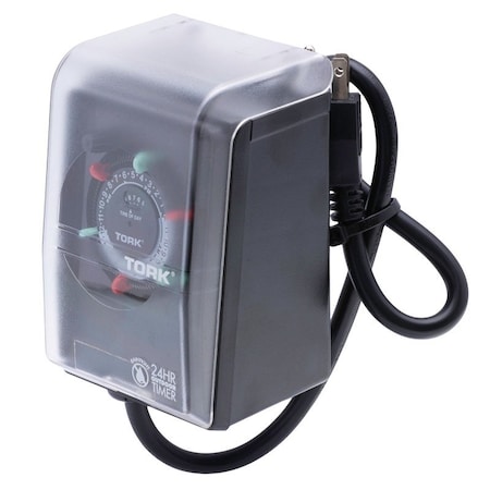 Nsi RHB Series Heavy-Duty Timer with Weatherproof Cover, 15 A, Plug Mounting, Black RHB32R