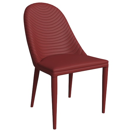 Leisuremod Seville Modern Leather Dining Side Chair with Iron Legs in Red SC48R