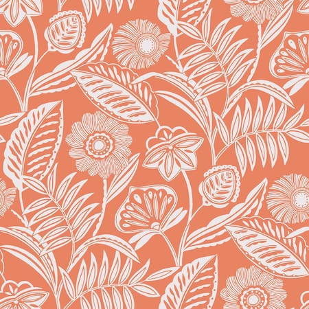 A-Street Prints Alma Coral Tropical Floral Wallpaper 2969-87528