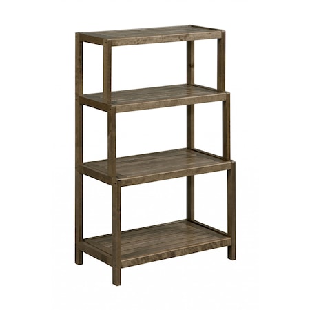 Homeroots 37" Chestnut Solid Wood Four Tier Step Bookcase 380029