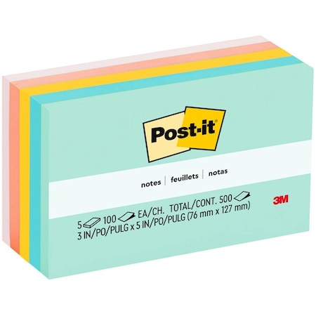 3M Post-it Notes, Original, 3inx5in, 5PK 655AST
