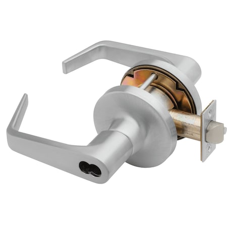 Falcon Grade 1 Classroom Security Cylindrical Lock, Schlage FSIC Less Core, Dane Lever, Standard Rose, Sat T381JD-SCH D 626