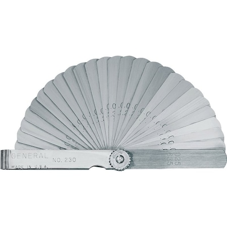 General Tools Leaf Feeler Gauge, Functions Inch, Metric, Steel 230