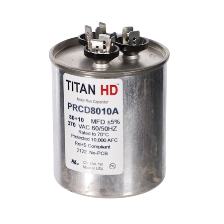 Diversitech TITAN HD 80+10MFD, 370V, ROUND PRCD8010A