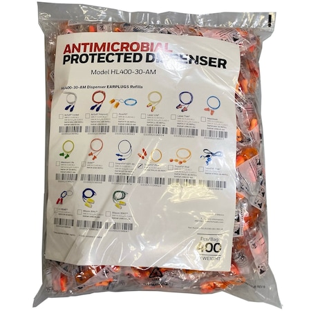 Honeywell Howard Leight Reusable Soft Polyurethane Corded Foam Ear Plugs, Dispenser Refill Pack, NRR 31, 2000PK TFPLUS-30-REFILL