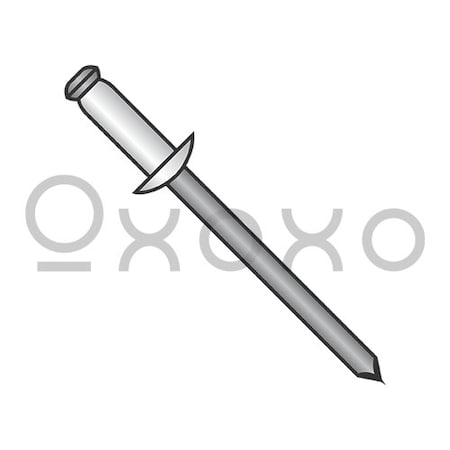 Oxoxo 1/8X.31-.37 Aluminum Rivet with Aluminum Mandrel, Rivet Body Black Anodized, 9000PK 609781