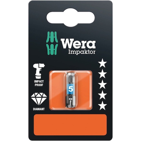 Wera 840/1 IMP DC SB Impaktor bits, 5 x 25 mm 5073905001
