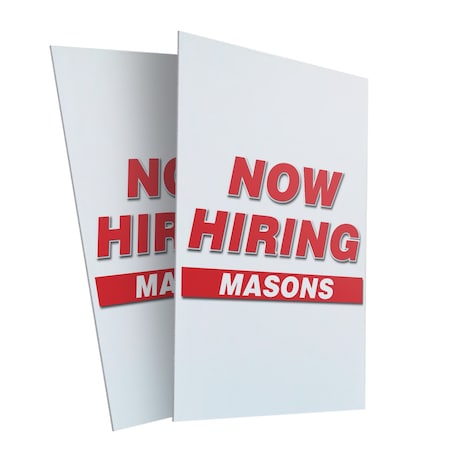 Signmission Masons, Plastic Signs Only 24 Inch x 36 Inch, Corrugated Plastic, 2PK CSB-2436-2PACK-MASONS