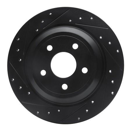 Dfc Premium Black Drilled & Slotted Brake Rotor, Disc Brake Rotor, 633-54262L