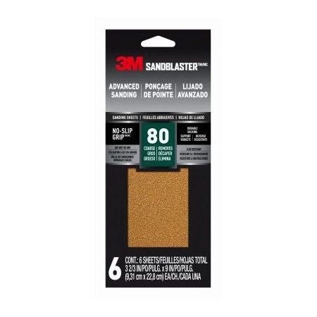 3M 80G Sandpaper, 6PK 11080-G-6