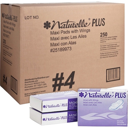 Impact Products Naturelle Maxi Pads Plus, No 4 with Wings, PK250 25189973