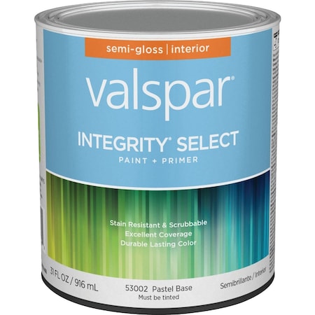 Valspar Integrity Select Paint & Primer Semi-Gloss Interior Paint Pastel Base 1 Qt. 028.0053002.005