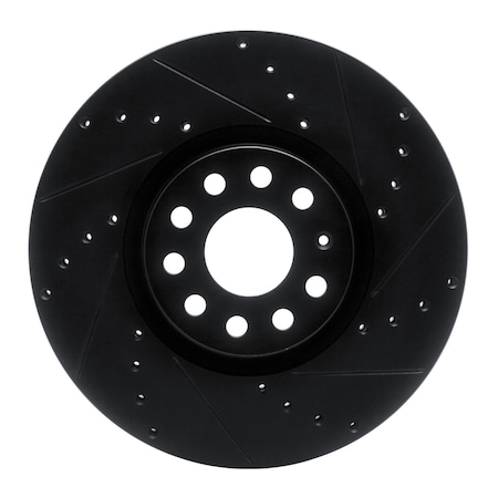 Dynamic Friction Co DFC Brake Rotor - Drilled and Slotted - Black 633-74058R