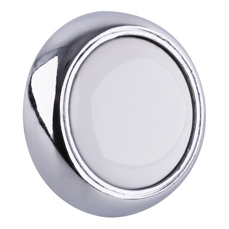 Brixwell Dual-Tone Round Cabinet Knob With White Insert For Kitchen Hardware 1 1/4 in Dia Polished Chrome BXB1291CHW