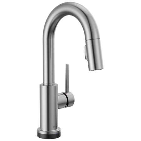 Delta Trinsic Touch2O Bar / Prep Faucet With Touchless Technology In Arctic Stainless 9959TL-AR-DST