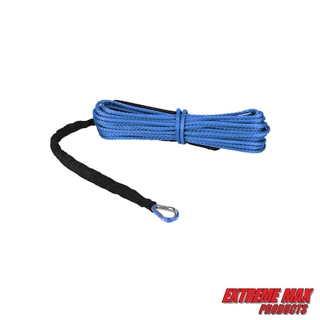Extreme Max 5600.3078 "The Devil's Hair" Synthetic ATV / UTV Winch Rope - Blue 5600.3078