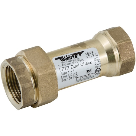 Watts 3/4'' Bronze Backflow Preventer Dual Check Valve LF7RU2-2 3/4