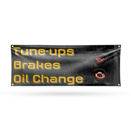 Signmission Tune Ups Brakes Oil Change, 18 Inch x 48 Inch, Vinyl Banner B-30897