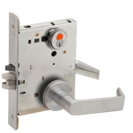 Schlage Grade 1 Entrance Office Mortise Lock, 7-Pin SFIC Prep, With Construction Core, 06 Lever, A Rose, Sa L9050H 06A 626